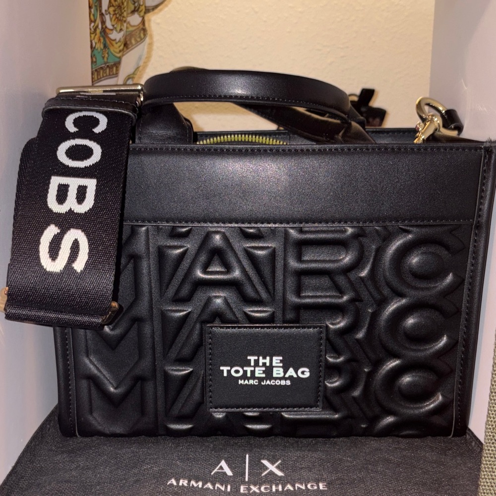Marc Jacobs Black Embossed Tote